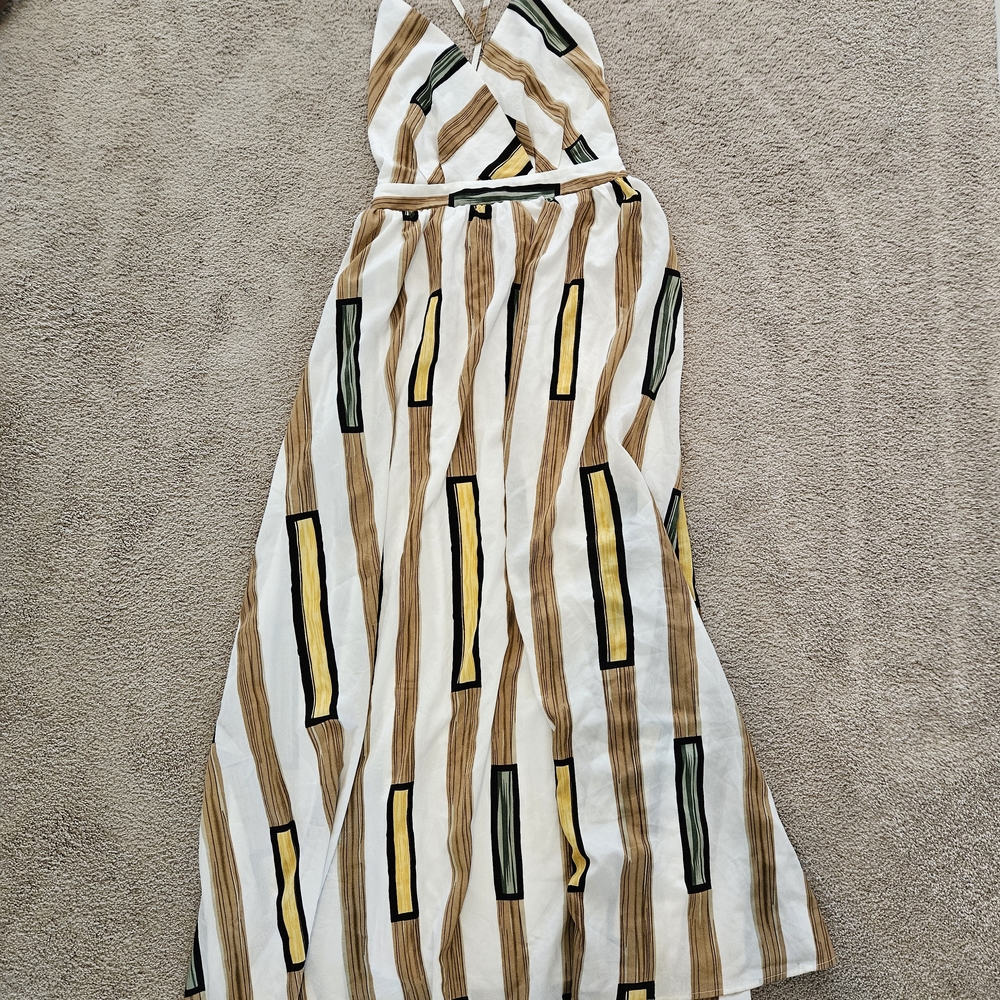 Striped Halter Maxi Dress